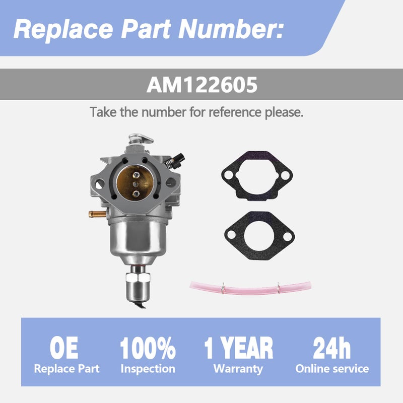 CULMKARI AM122605 Carburetor Assy with Gasket Compatible with John Deere 180 185 240 245 260 265 LX186 GT262 GT275 325 Carb - Image 3
